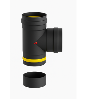 Te 90º Pellets Negro Ø80